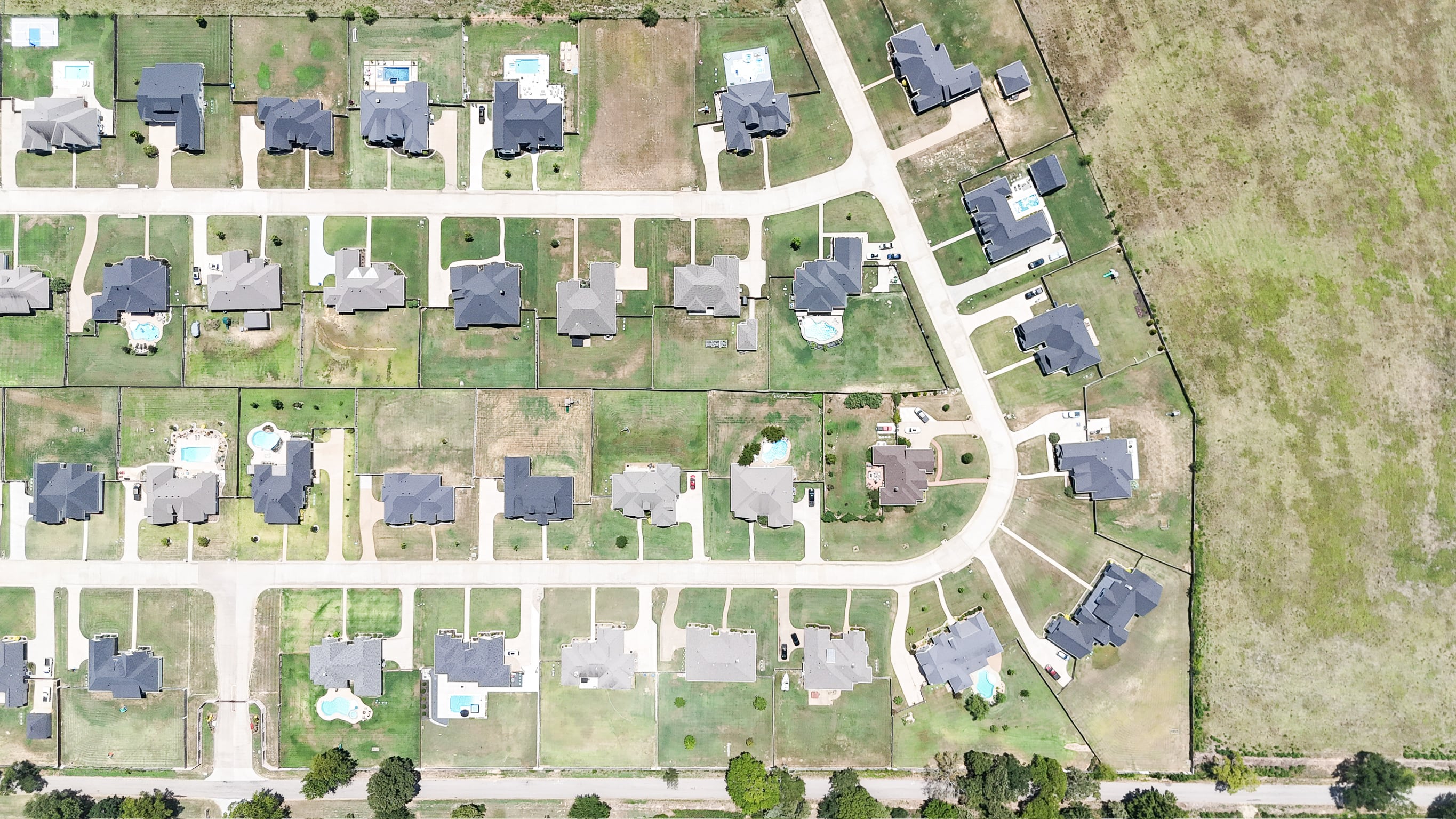 Aerial view of the Mulilo neighborhood and surrounding Bullard landscape